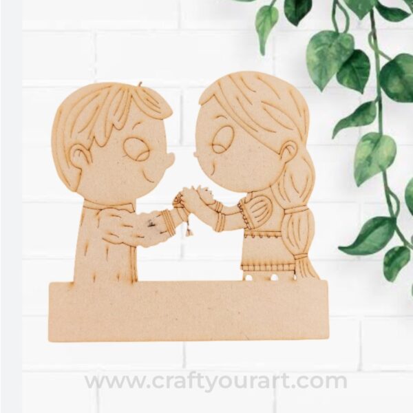 Brother and Sister Pre Marked MDF Mini Nameboard Design 1