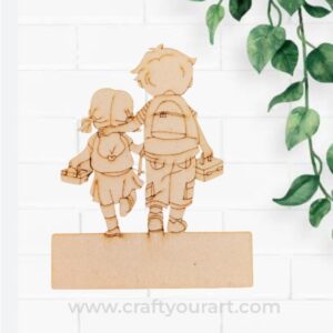Brother and Sister Pre Marked MDF Mini Nameboard Design 2