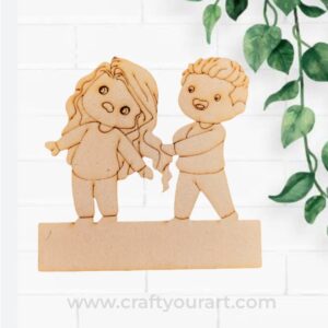 Brother and Sister Pre Marked MDF Mini Nameboard Design 5