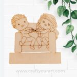 Brother and Sister Pre Marked MDF Mini Nameboard Design 3