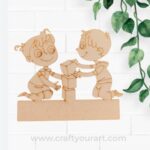 Brother and Sister Pre Marked MDF Mini Nameboard Design 6