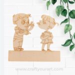 Brother and Sister Pre Marked MDF Mini Nameboard Design 7