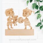 Brother and Sister Pre Marked MDF Mini Nameboard Design 8