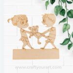 Brother and Sister Pre Marked MDF Mini Nameboard Design 10