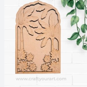 Banana Tree Mehrab Frame Pre Marked MDF Design 1