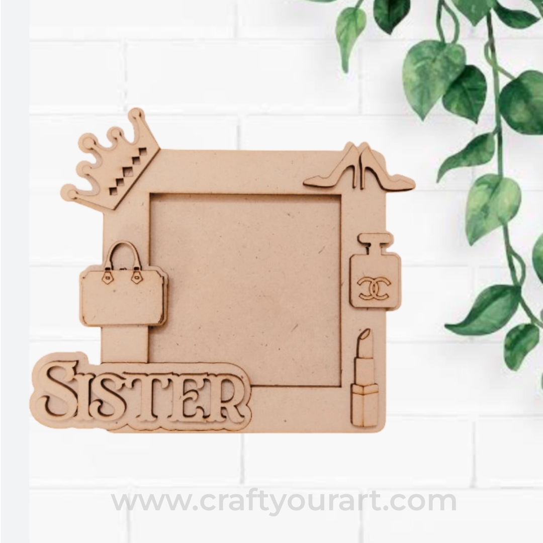 Princess Sister Photo Frame MDF Design 1