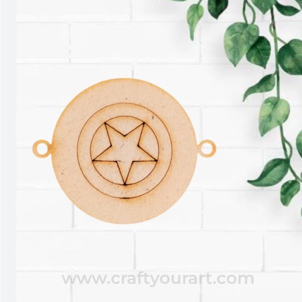 Captain America Shield Rakhi Pre Marked MDF Design 1