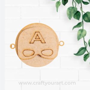 Captain America Mask Rakhi Pre Marked MDF Design 1
