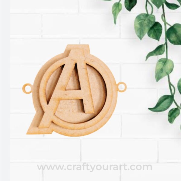 Avengers Logo 2 Layer MDF Rakhi Design 1