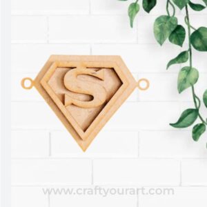 Superman Logo 2 Layer MDF Rakhi Design 1