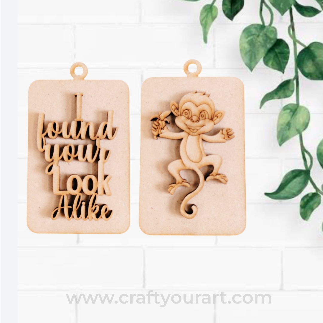 Brother Sister Front and Back Keychain Base Design 1