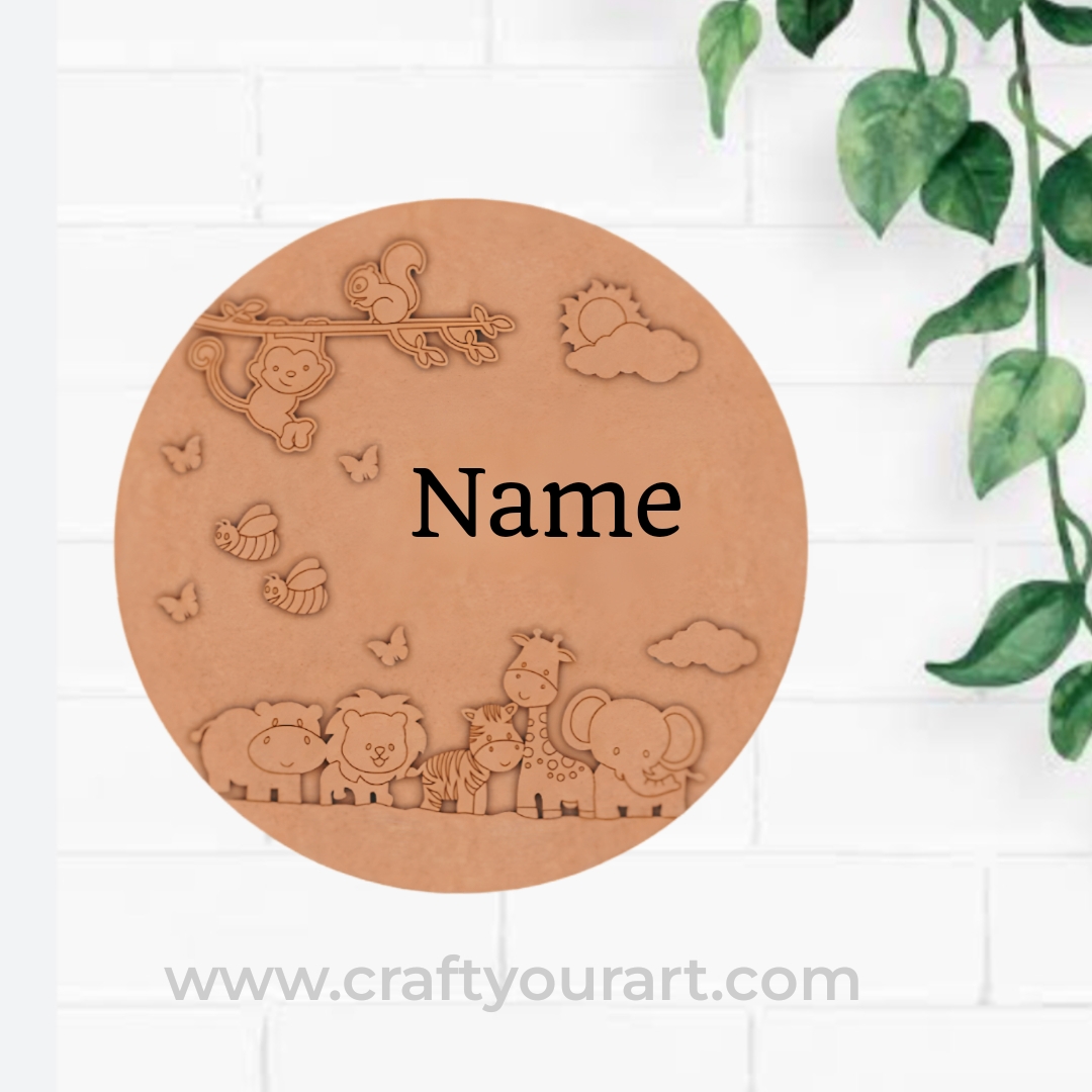 Animals Nameplate MDF Design 5
