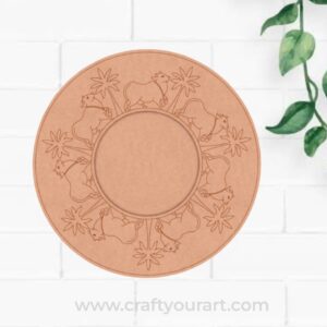 Pichwai Cow Diya Tealight Holder Pre Marked MDF Design 1