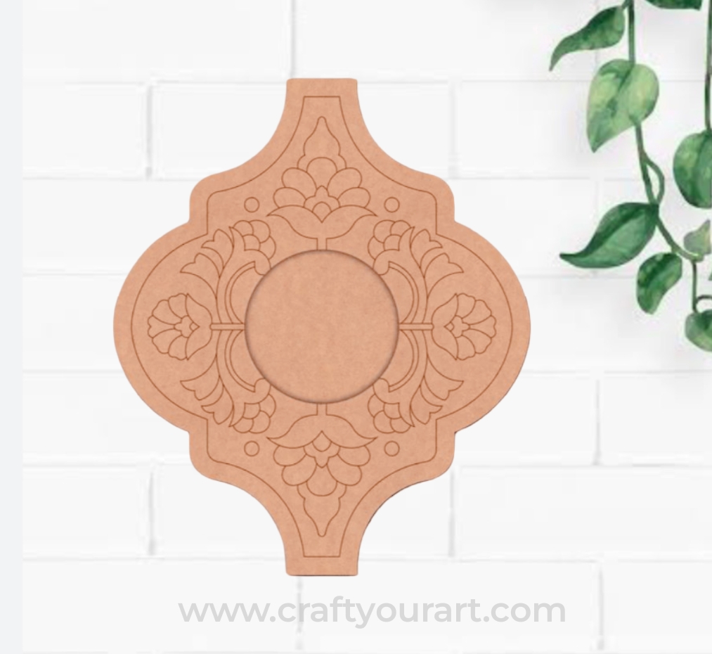 Floral Diya Tealight Holder Pre Marked MDF Design 2