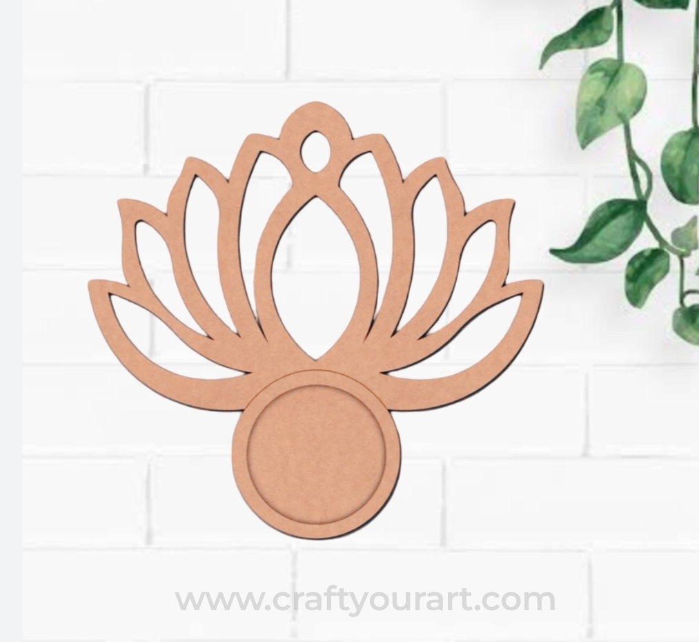 Lotus Diya Tealight Holder MDF Design 1