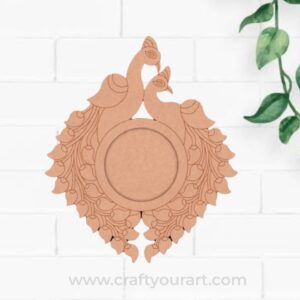 Peacock Diya Tealight Holder Pre Marked MDF Design 3