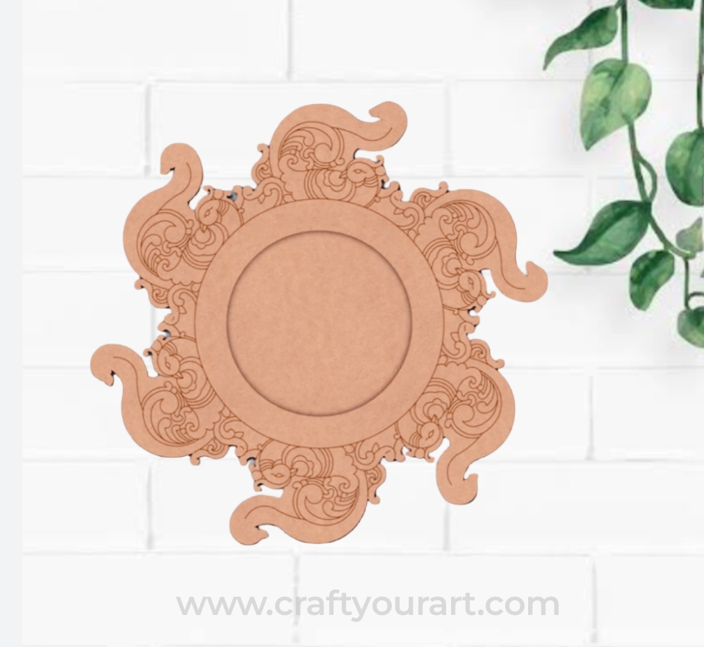 Peacock Diya Tealight Holder Pre Marked MDF Design 2