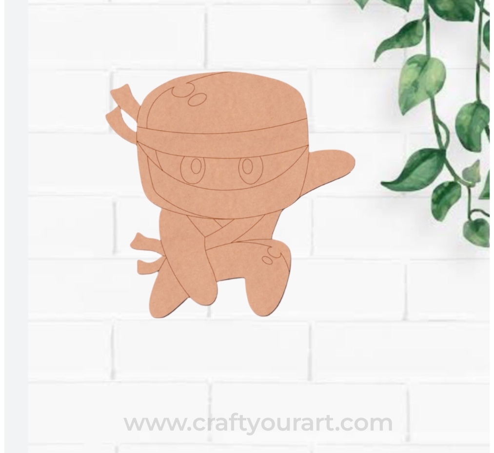Cute Ninja Pre Marked MDF Design 1