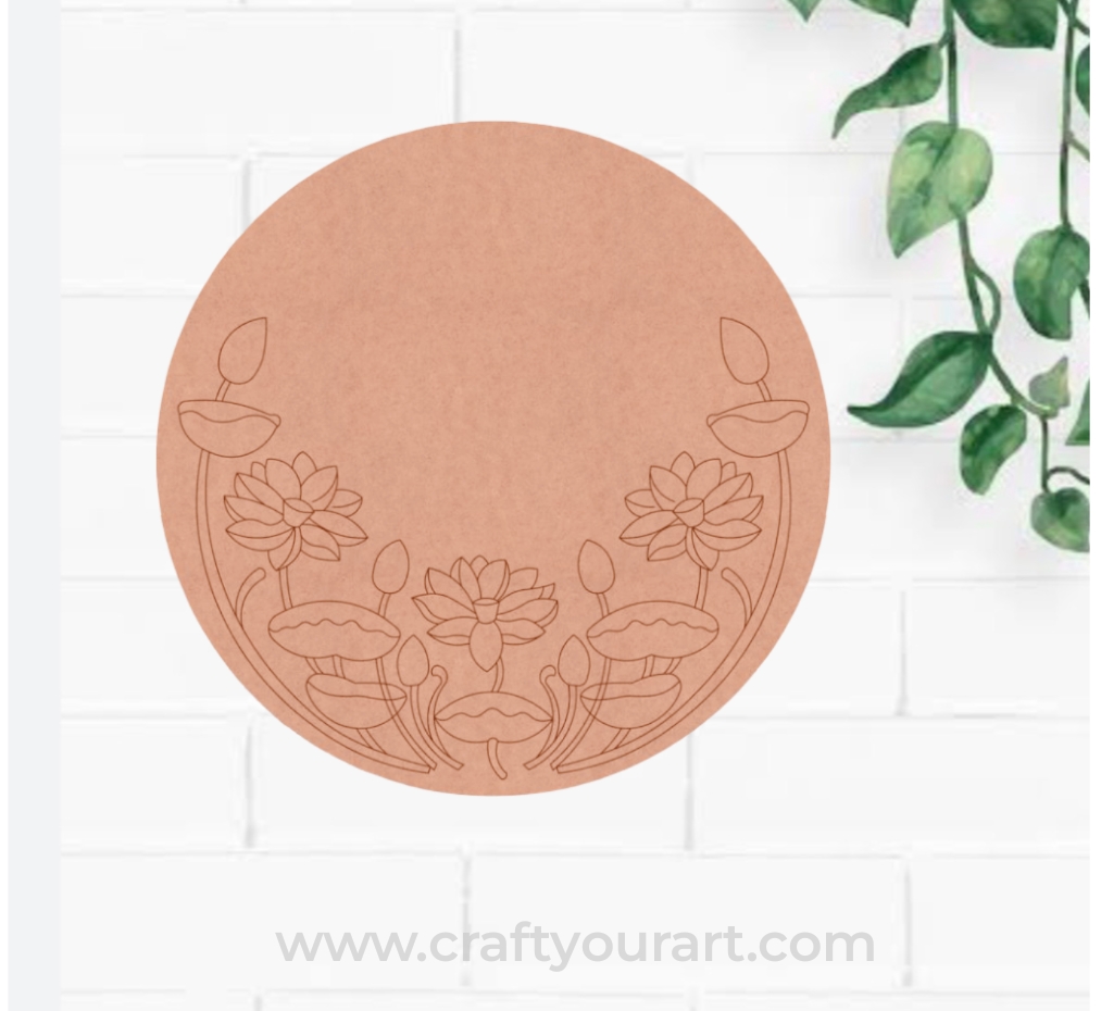 Lotus Pre Marked Round MDF Design 4