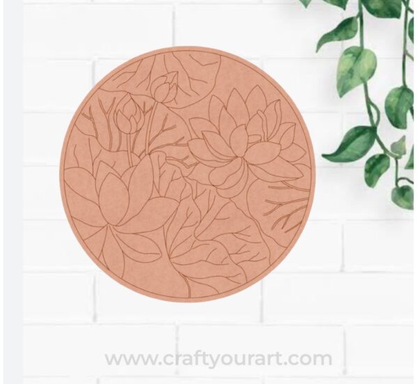 Lotus Pre Marked Round MDF Design 1
