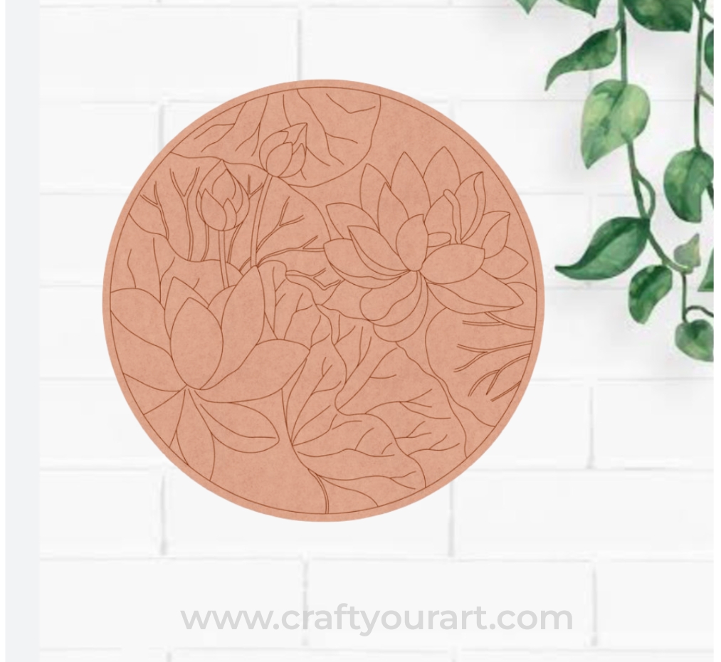 Lotus Pre Marked Round MDF Design 1