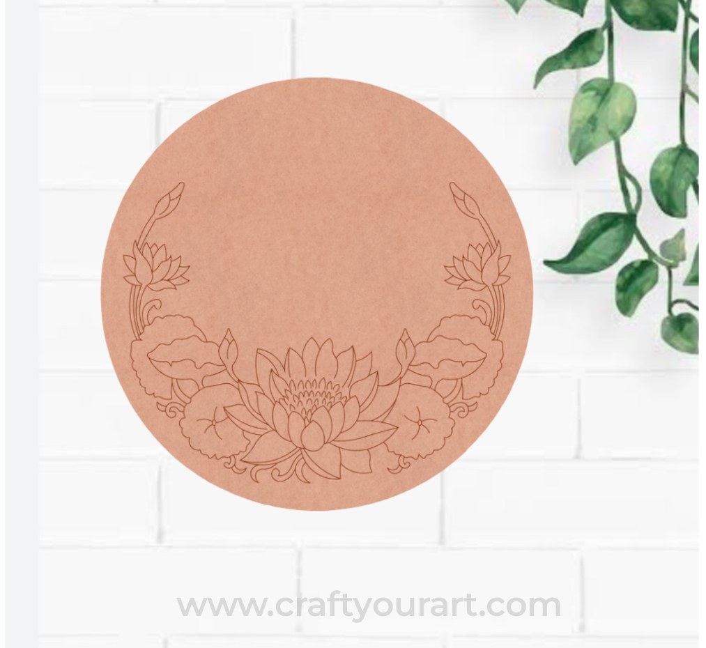 Lotus Pre Marked Round MDF Design 3
