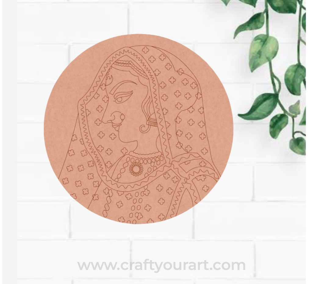 Maharani Bani Thani Pre Marked Round MDF Design 1