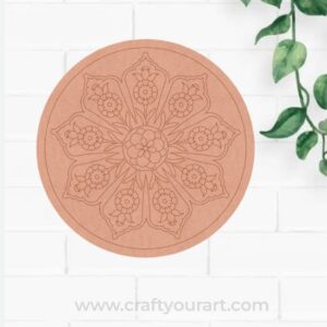Flower Mandala Pre Marked Round MDF Design 1
