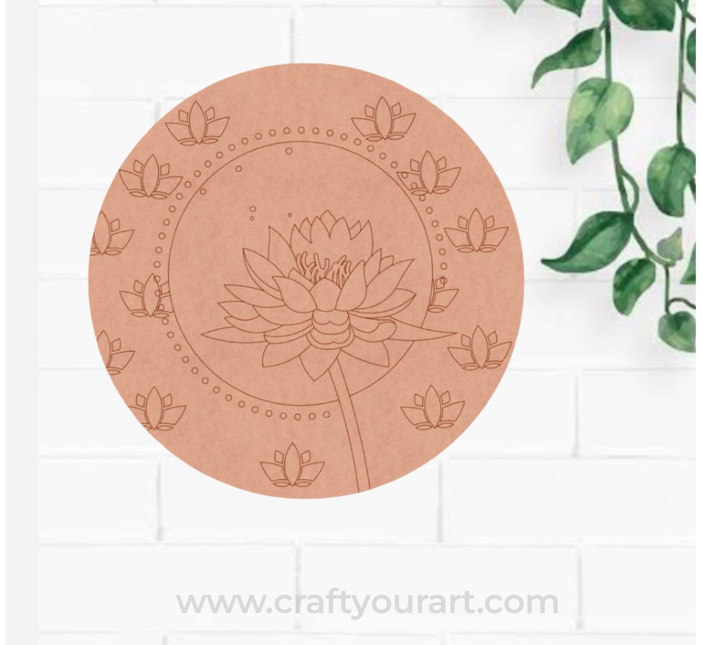 Lotus Pre Marked Round MDF Design 6