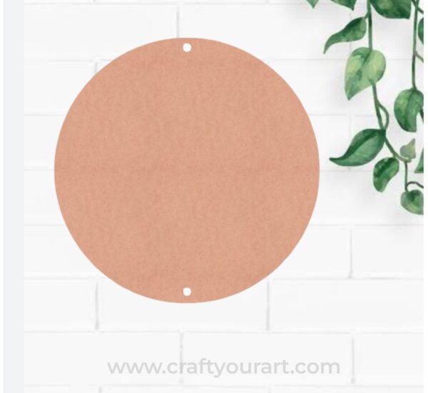 Round Base With 2 Holes Cutout MDF Design 1