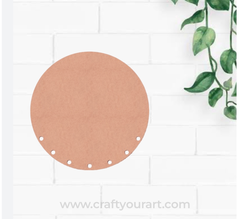 Round Base With 7 Holes Cutout MDF Design 1