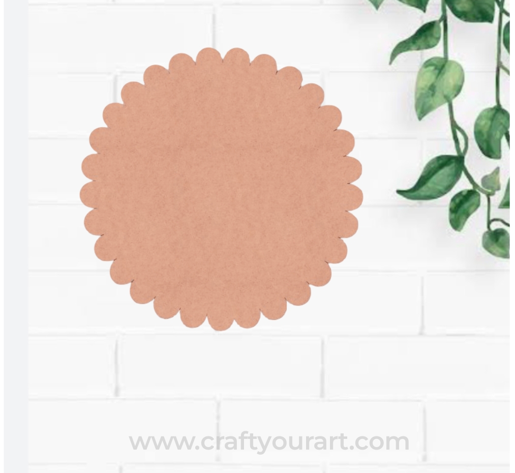 Plain Round Flower Cutout MDF Design 1
