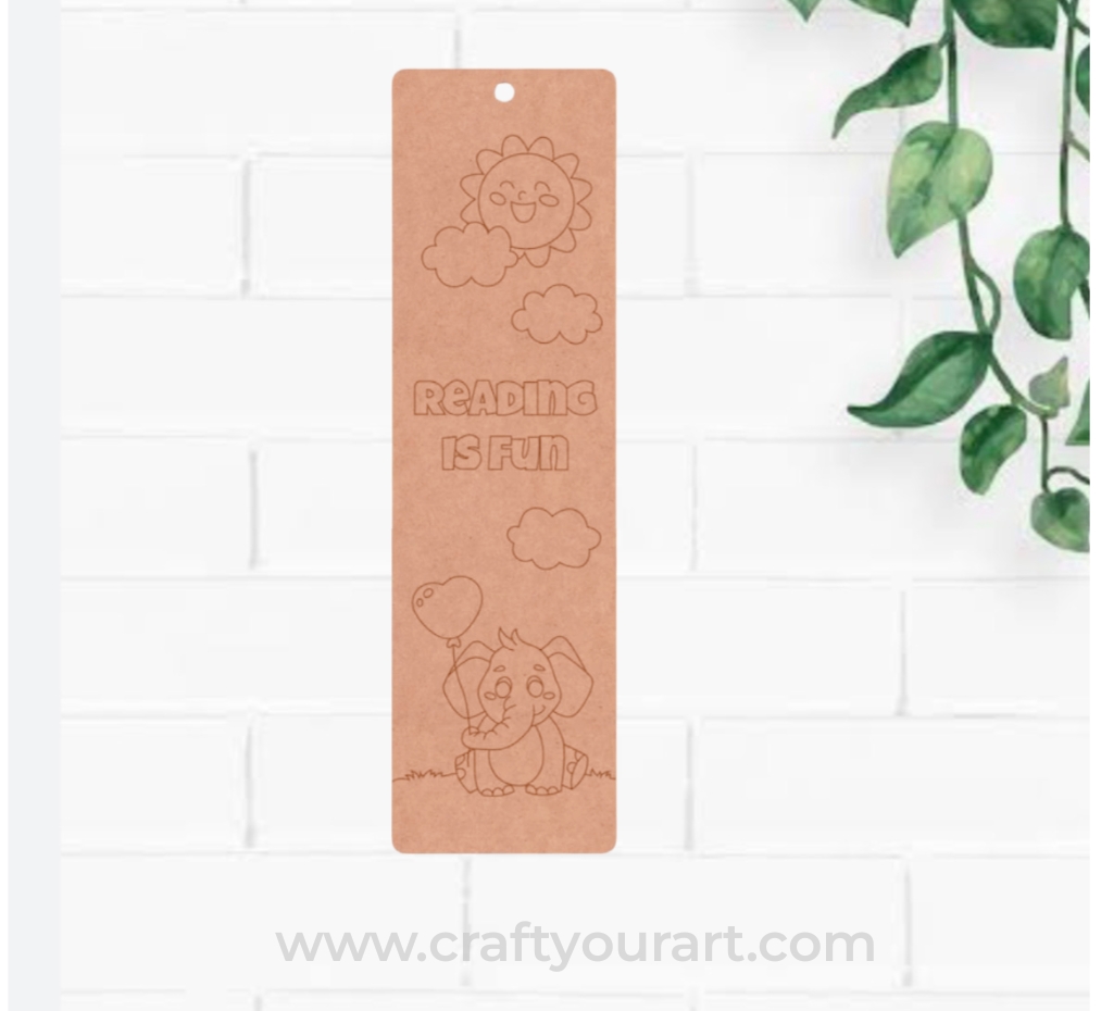 Reading Is Fun Bookmark Pre Marked MDF Design 1