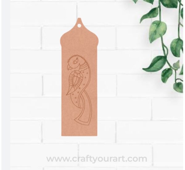 Peacock Bookmark Pre Marked MDF Design 1
