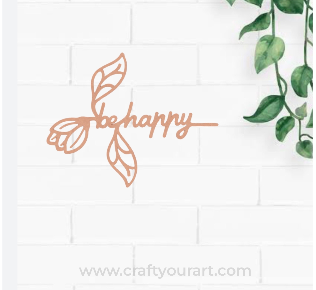 Be Happy Bookmark MDF Design 1