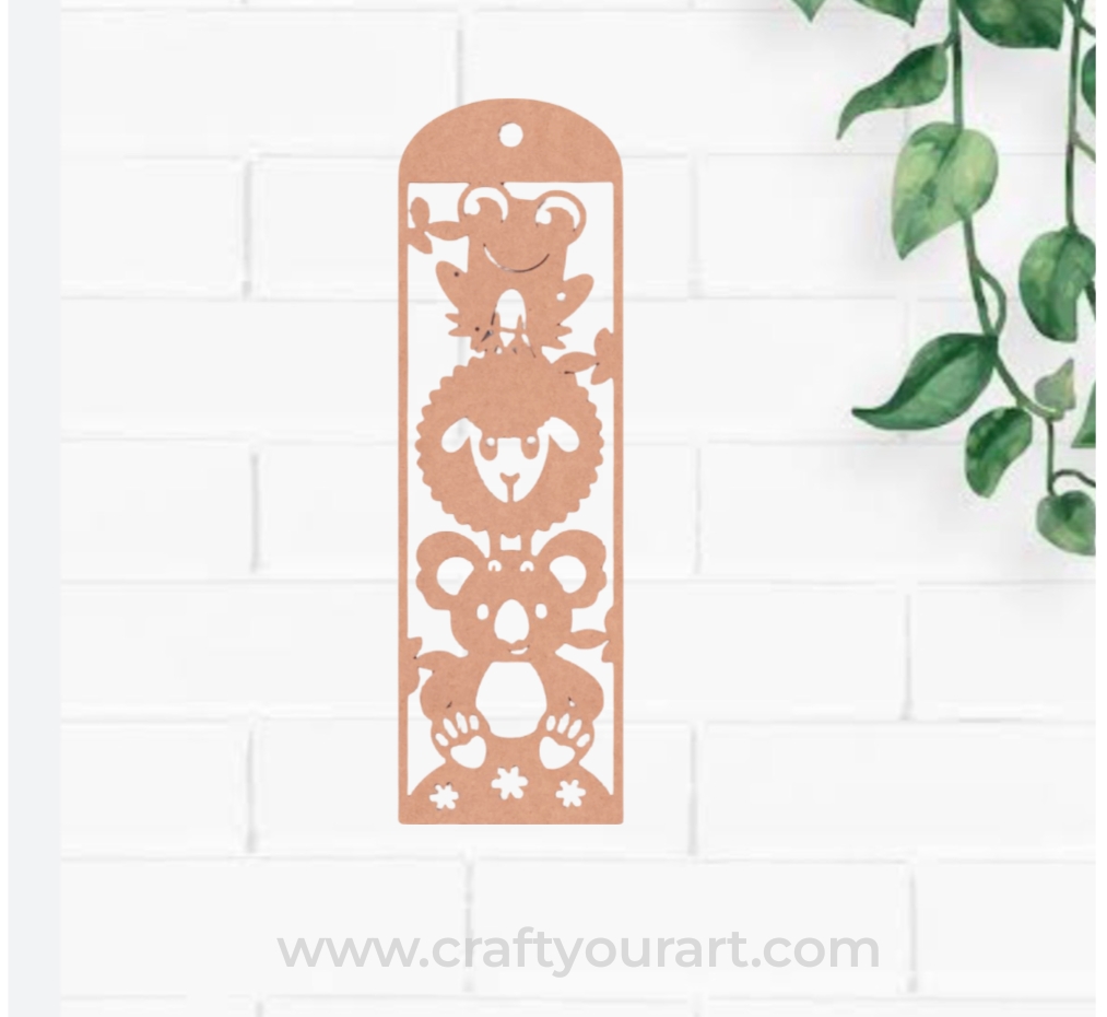 Animals Bookmark MDF Design 1