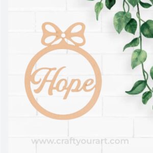 Hope Christmas Ornament MDF Cutout Design 1