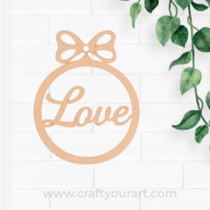 Love Christmas Ornament MDF Cutout Design 1