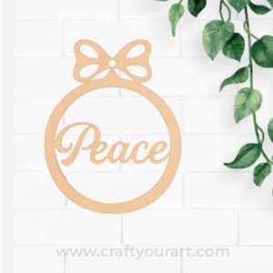 Peace Christmas Ornament MDF Cutout Design 1