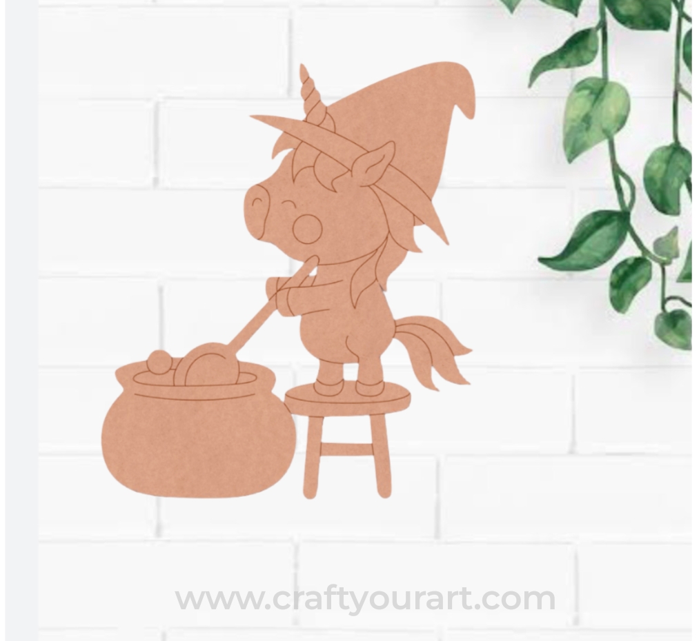 Halloween Unicorn Pre Marked MDF Design 1