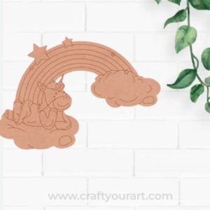 Unicorn Clouds Rainbow Pre Marked MDF Design 2