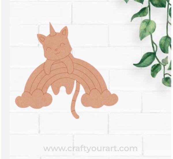 Rainbow Unicorn Pre Marked MDF Design 1