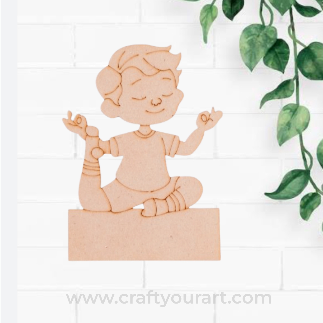 Yoga Boy Mini Pre Marked Nameboard MDF Design 3