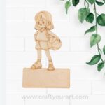 Basketball Girl Mini Pre Marked Nameboard MDF Design 2