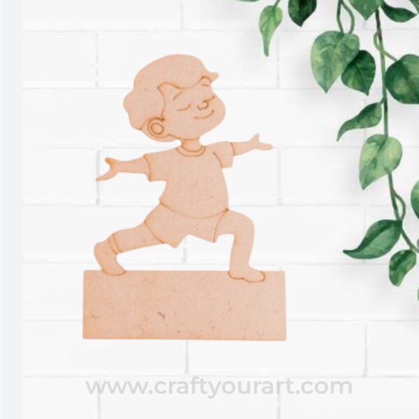 Yoga Boy Mini Pre Marked Nameboard MDF Design 2