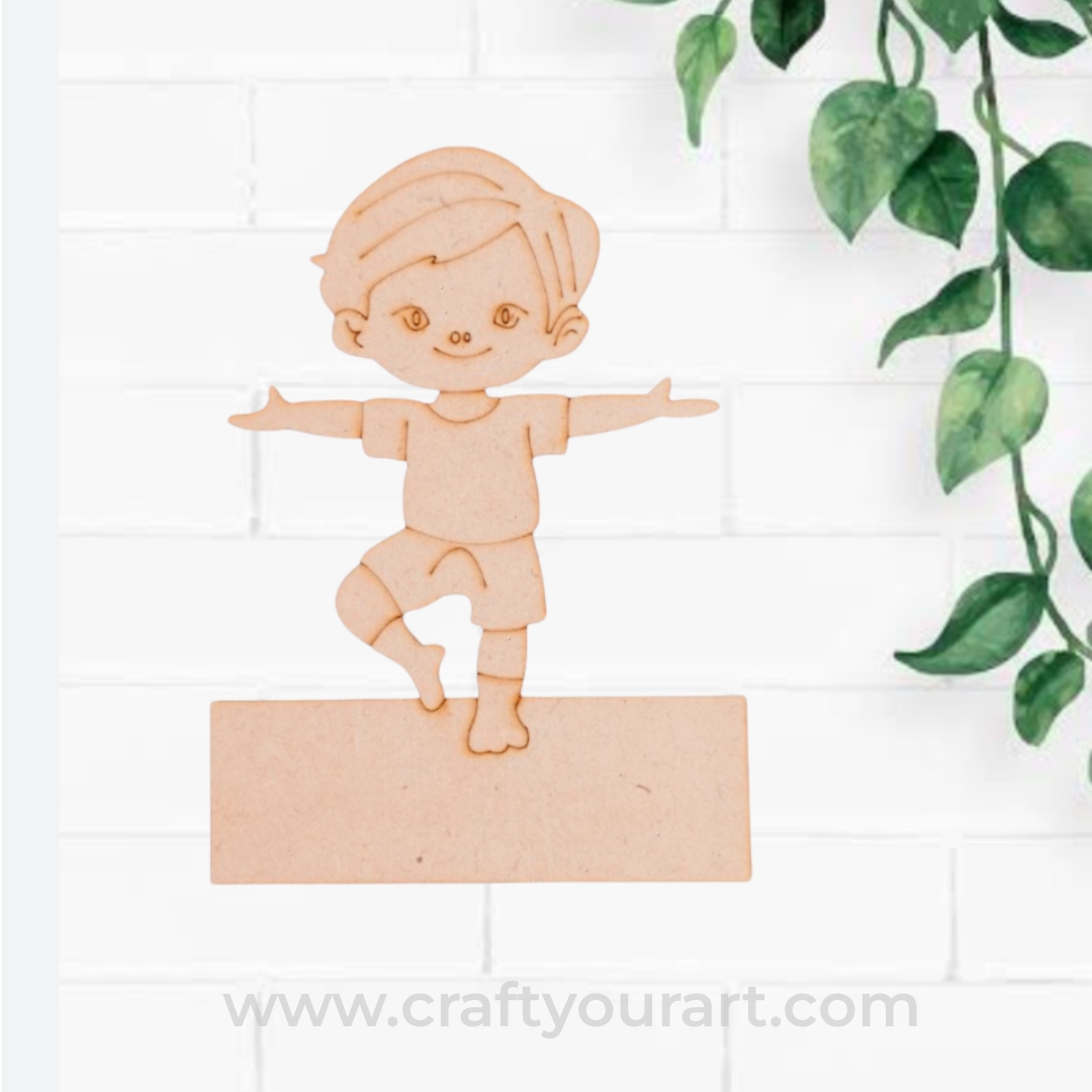 Yoga Boy Mini Pre Marked Nameboard MDF Design 1