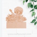 Swimmer Boy Mini Pre Marked Nameboard MDF Design 1