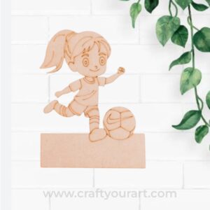 Basketball Girl Mini Pre Marked Nameboard MDF Design 3