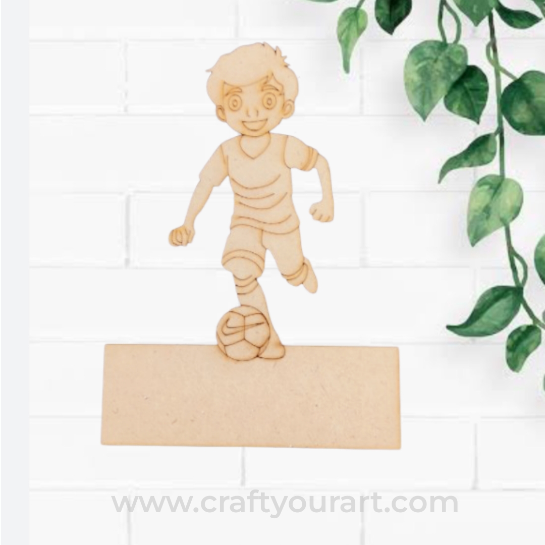 Basketball Boy Mini Pre Marked Nameboard MDF Design 1
