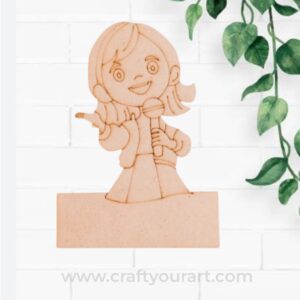 Singer Girl Mini Pre Marked Nameboard MDF Design 1